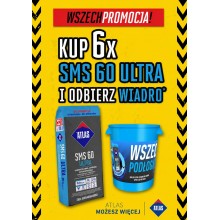 Atlas SMS 60 Ultra podkład cementowy samopoziomujący 25 kg *12szt+ 2 Wiadra